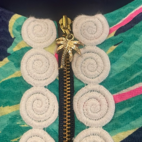 Lilly Pulitzer Cathy Tiger Palm green shirt dress - Picture 5 of 9